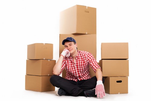 Packers carefully packing household items