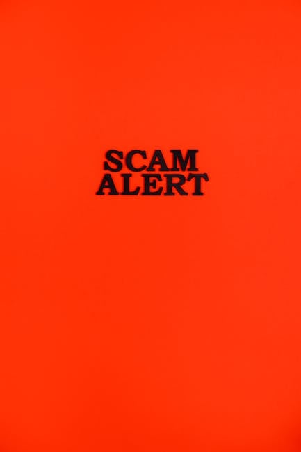 A bright orange background with the words 'SCAM ALERT' written in bold black letters centered on the image. This warning graphic highlights caution related to move-related scams, which can occur durin